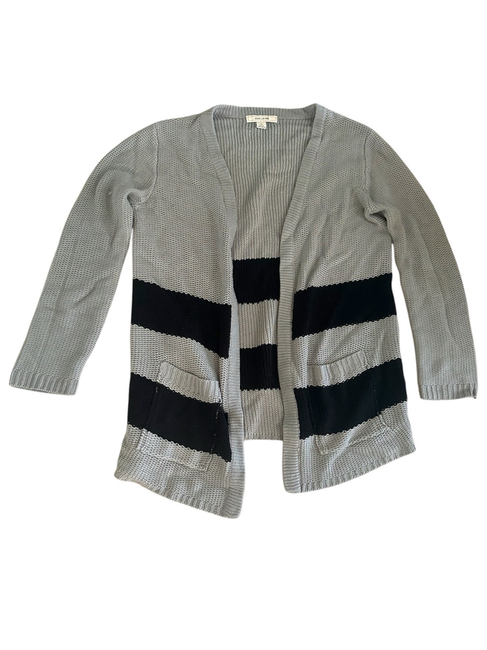 Adam Levine Black and Grey Striped Cardigan (XS)